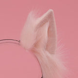Maxbell Kitten Ears Headband Cosplay Headdress Photo Props for Christmas Pink