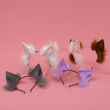 Maxbell Kitten Ears Headband Cosplay Headdress Photo Props for Christmas Pink