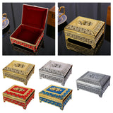 Maxbell Floral Engraved Trinket Box Treasure Organizer Chest Keepsake Golden