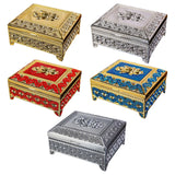Maxbell Floral Engraved Trinket Box Treasure Organizer Chest Keepsake Golden