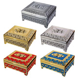 Maxbell Floral Engraved Trinket Box Treasure Organizer Chest Keepsake Golden