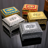 Maxbell Floral Engraved Trinket Box Treasure Organizer Chest Keepsake Silver