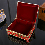 Maxbell Floral Engraved Trinket Box Treasure Organizer Chest Keepsake Red