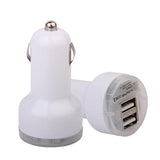 Maxbell Dual USB Port Car Charger Adapter for iPad iPhone iPod PDA Cell Phones - White