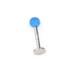 Maxbell Labret Stainless Steel Body Jewelry Stud Lip Ring - Blue