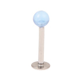 Maxbell Labret Stainless Steel Body Jewelry Stud Lip Ring - Blue