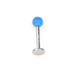 Maxbell Labret Stainless Steel Body Jewelry Stud Lip Ring - Blue