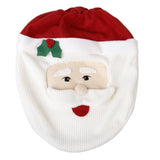 Maxbell Christmas Decorations Happy Santa Toilet Seat Cover and Rug Bathroom Set