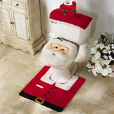 Maxbell Christmas Decorations Happy Santa Toilet Seat Cover and Rug Bathroom Set