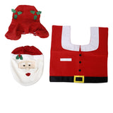 Maxbell Christmas Decorations Happy Santa Toilet Seat Cover and Rug Bathroom Set