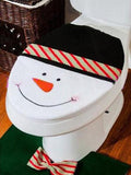 Maxbell 3pcs Christmas Decorations Happy Snowman Toilet Seat Cover and Rug Bathroom Set