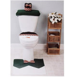 Maxbell 3pcs Christmas Decorations Happy Snowman Toilet Seat Cover and Rug Bathroom Set