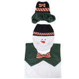 Maxbell 3pcs Christmas Decorations Happy Snowman Toilet Seat Cover and Rug Bathroom Set