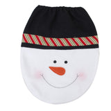 Maxbell 3pcs Christmas Decorations Happy Snowman Toilet Seat Cover and Rug Bathroom Set