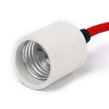 Maxbell Ceiling Pendant Ceramic E27 Threaded Bulb Lamp Holder with Fabric Lighting Cable - Red