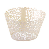 Maxbell Hollow Out Vines Pattern Cupcake Paper Wrap Cake Wrapper Wedding Decor 12Pcs