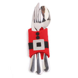 Maxbell Christmas Tableware Silverware Sleeve Pocket Wrapping Sack Decor Red Green 2