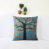 Maxbell Flower Tree Chicken Print Cotton Linen Throw Pillow Case Cushion Cover Decor