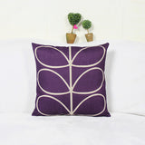 Maxbell Purple Six-Leaf Grass Cotton Linen Throw Pillow Case Cushion Cover Decor