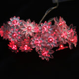 Maxbell 20-LED 86inch Battery Operated Diwali 2-Layer Lotus String Lamp Light Red