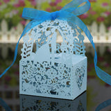 Maxbell 20Pcs Hollow Out Plum Blossom Pattern Candy Gift Boxes Wedding Red