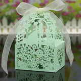 Maxbell 20Pcs Hollow Out Plum Blossom Pattern Candy Gift Boxes Wedding Red