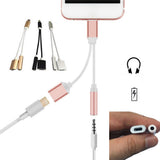 Maxbell 3.5mm Headphone Audio Adapter Charger Cable For iPhone 7 8 Plus X Black