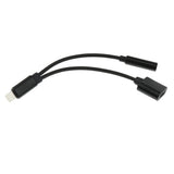 Maxbell 3.5mm Headphone Audio Adapter Charger Cable For iPhone 7 8 Plus X Black