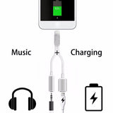 Maxbell 3.5mm Headphone Audio Adapter Charger Cable For iPhone 7 8 Plus X Black
