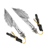 Maxbell 1Pair 12 LED Universal Motorcycle Skull Turn Signal Indicators Light Silver