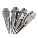 Maxbell 4x Long Spiked Valve Stem Caps Metal Thread Kit/Set For Wheel/Tires Titanium