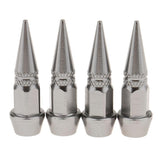 Maxbell 4x Long Spiked Valve Stem Caps Metal Thread Kit/Set For Wheel/Tires Titanium