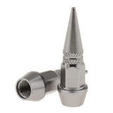 Maxbell 4x Long Spiked Valve Stem Caps Metal Thread Kit/Set For Wheel/Tires Titanium