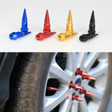 Maxbell 4x Long Spiked Valve Stem Caps Metal Thread Kit/Set For Wheel/Tires Green