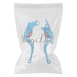 Maxbell 2 Pieces Adjustable Hand Brake & Clutch Levers for Honda Grom MSX125 Blue