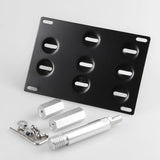 Maxbell Front Bumper Tow Hook License Plate Mounting Holder Bracket For Benz - Black