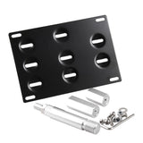 Maxbell Front Bumper Tow Hook License Plate Mounting Holder Bracket For Benz - Black