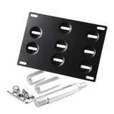 Maxbell Front Bumper Tow Hook License Plate Mounting Holder Bracket For Benz - Black
