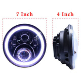 Maxbell 7'' LED Headlight & Halo Ring For Jeep Wrangler JK LJ TJ Black