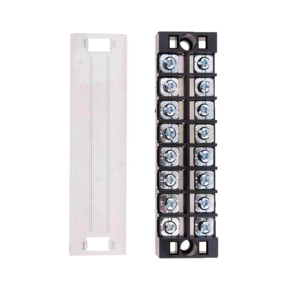 Maxbell 8 Positions Dual Rows Electric Wire Connector Strip Screw Terminal Block
