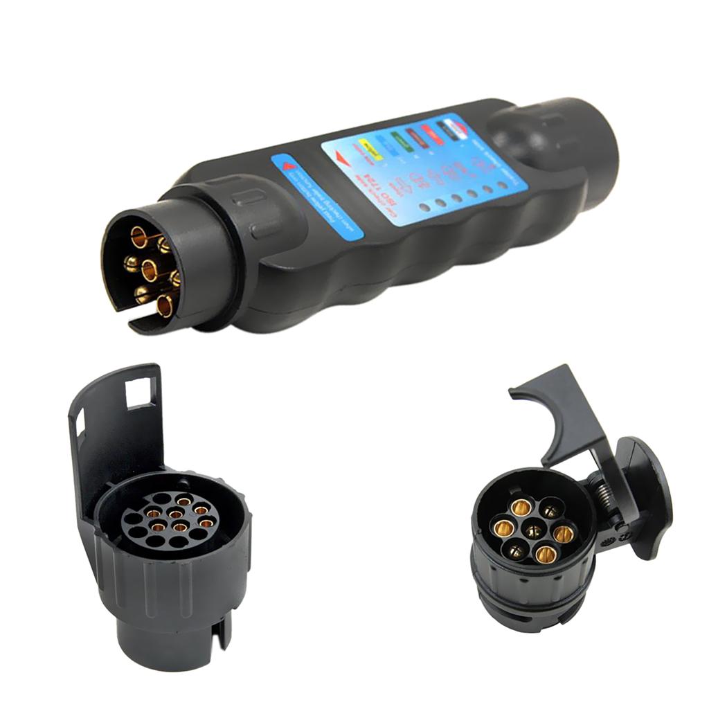 Maxbell 7Pin 13Pin Car Trailer Towing Light Cable Circuit Plug Socket Tester Set