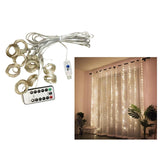 Maxbell Christmas 3x3m 300LED USB Curtain Fairy String Lights Warm White