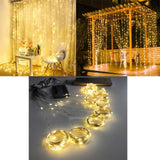 Maxbell Christmas 3x3m 300LED USB Curtain Fairy String Lights Warm White