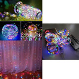 Maxbell Christmas 3x3m 300LED USB Curtain Fairy String Lights Colourful