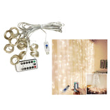 Maxbell Christmas 3x3m 300LED USB Curtain Fairy String Lights White