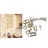 Maxbell Christmas 3x3m 300LED USB Curtain Fairy String Lights White