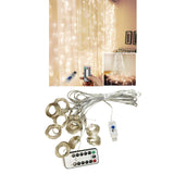 Maxbell Christmas 3x3m 300LED USB Curtain Fairy String Lights White