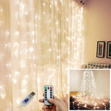 Maxbell Christmas 3x3m 300LED USB Curtain Fairy String Lights White