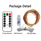 Maxbell 5V LED String Lights Copper Wire Multicolor Twinkle with Remote Control  10M 100LED Warm