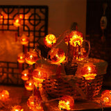 Maxbell String Lights Chinese New Year Traditional Red Lantern for Garden Party Battery